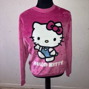 New Licensed Sanrio HELLO KITTY Pink Fleece Oversized Sweatshirt Sz M